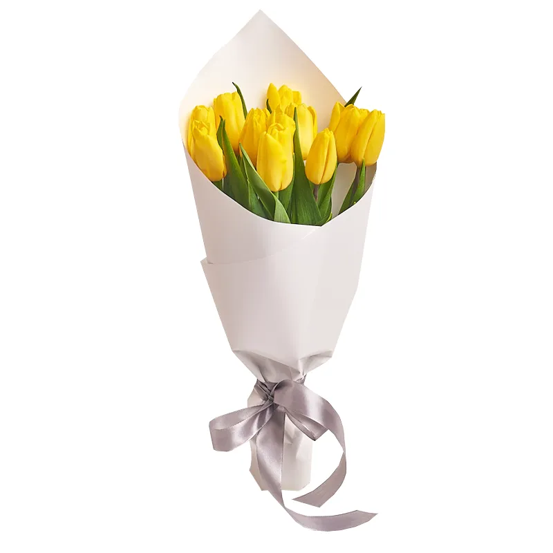 15 тюльпанов желтого цвета