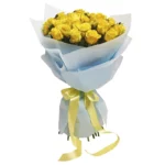 Букет из 21 желтой эквадор розы