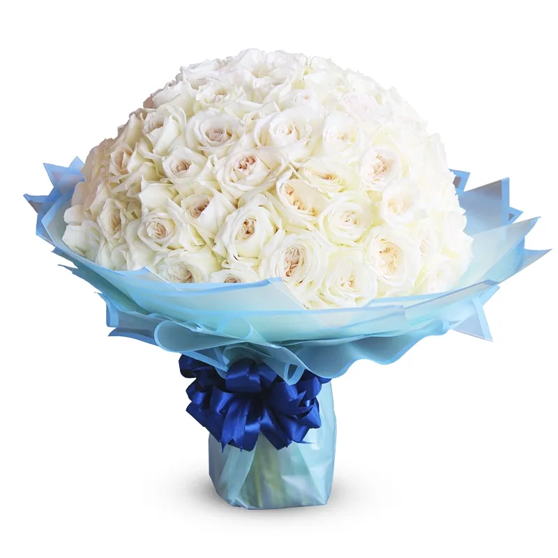 Композиция из 101 белой розы (60 см)